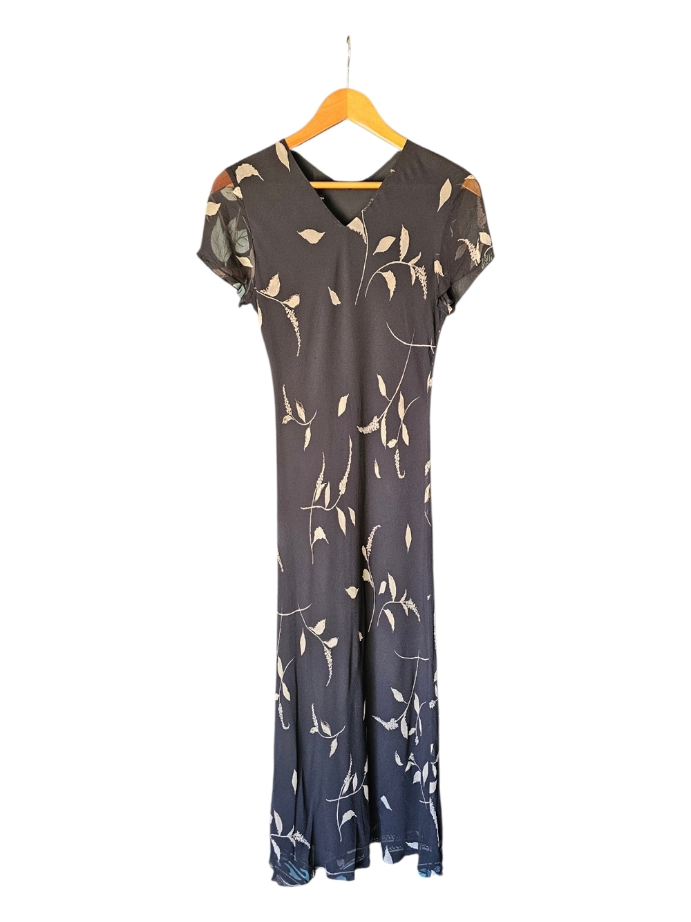 INC International Concepts 100% Silk Midi Dress Size 6 Black Floral Slip 90s Min - Picture 5 of 14